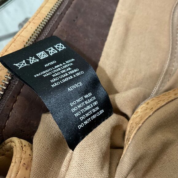 Eve Natural Cork Tote Bag Portugues Bora HandBag Waterproof 13”x15” - Picture 15 of 16